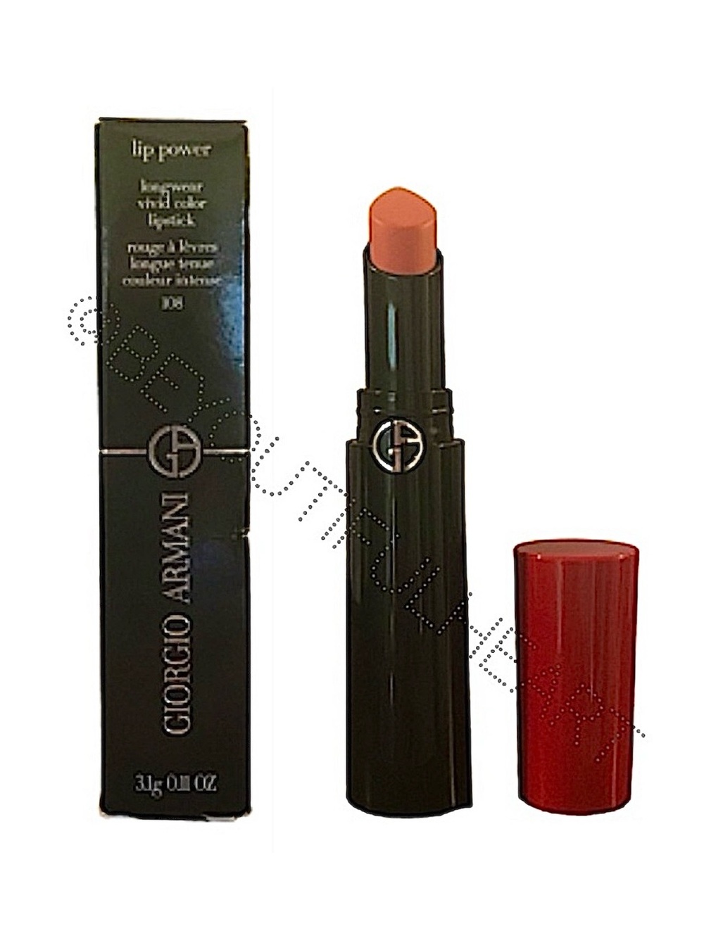 Armani Beauty Lip Power Longwear Vivid Color Lipstick in 108 In Love, 3 g